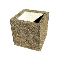 Ghiveci din beton cu aspect de piatra naturala patrat Ghivece si jardiniere stradale AXEprefabricate