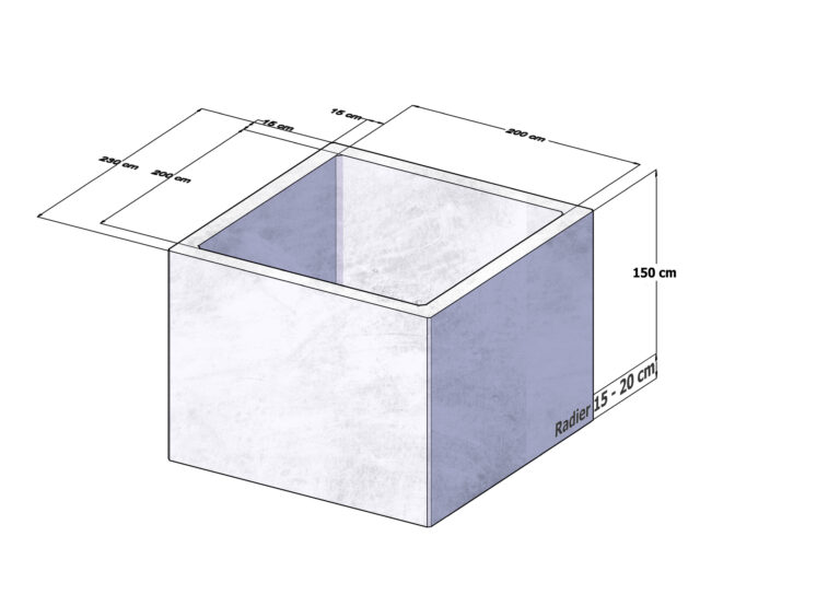 camine vane 200x200x150 cm