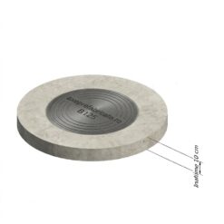 Capac pentru camin rotund din beton cu rama de fonta 12.5 si grosime de 10 cm – diverse marimi Capace de camine din beton AXEprefabricate