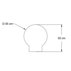 Bolard sferic cu picior din beton cu mozaic natural cu aspect marmura – 45 cm Bolarzi - delimitatori AXEprefabricate