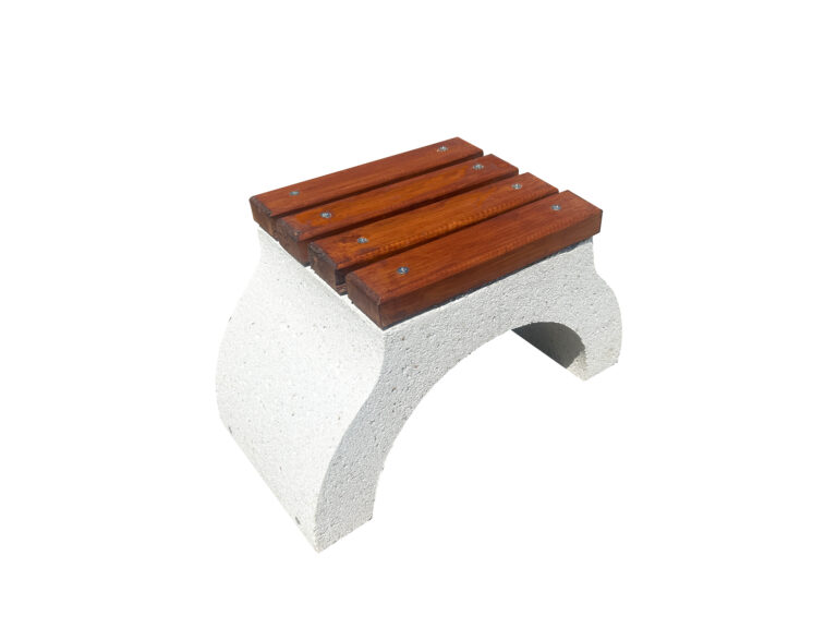 Scaun arcada din marmura si lemn - mobilier urban