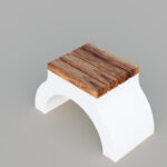 Scaun din marmura alba - mobilier urban
