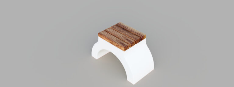 Scaun din marmura alba - mobilier urban