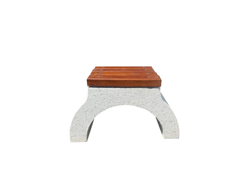 scaun mobilier urban alb din mozaic
