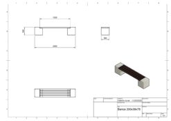 Banca stradala din beton cu aspect de piatra naturala si rigle de stejar 200 cm Banci stradale din beton AXEprefabricate