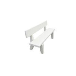 Banca din beton cu spatar cu aspect de marmura alba – 200 cm Banci stradale din beton AXEprefabricate