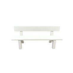 Banca din beton cu spatar cu aspect de marmura alba – 200 cm Banci stradale din beton AXEprefabricate