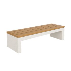 banca stradala 200x50x45 cm marmura si lemn de stejar