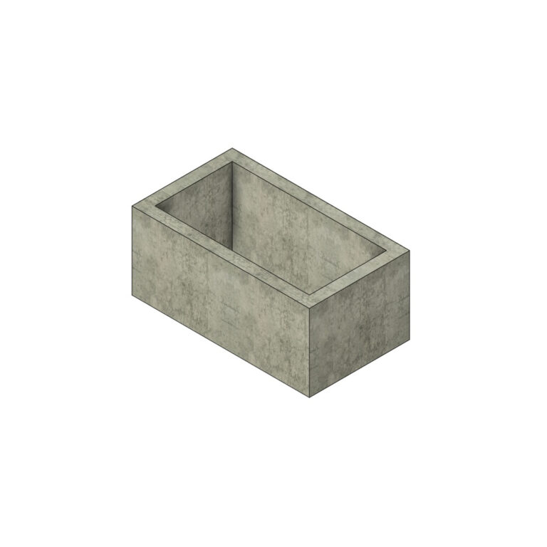 camin dreptunghiular 200x100x100x15 cm