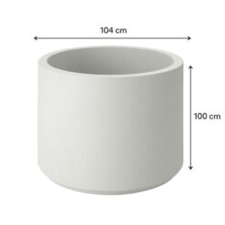 Jardiniera rotunda din beton cu aspect de marmura alba D 104 cm x (h) 100 cm Ghivece si jardiniere stradale AXEprefabricate