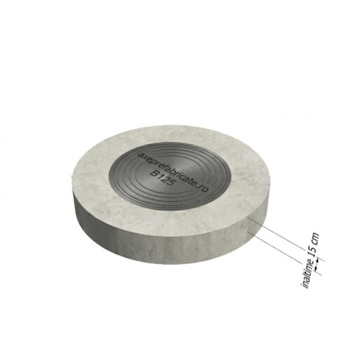 Capac pentru camin rotund din beton cu rama de fonta 12.5 si grosime de 15 cm – diverse marimi Capace de camine din beton AXEprefabricate